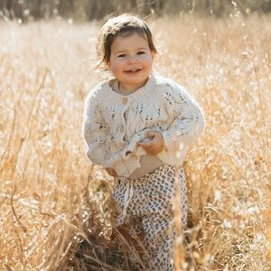 Huggalugs Leaf Lace Hand Knit Cardigan